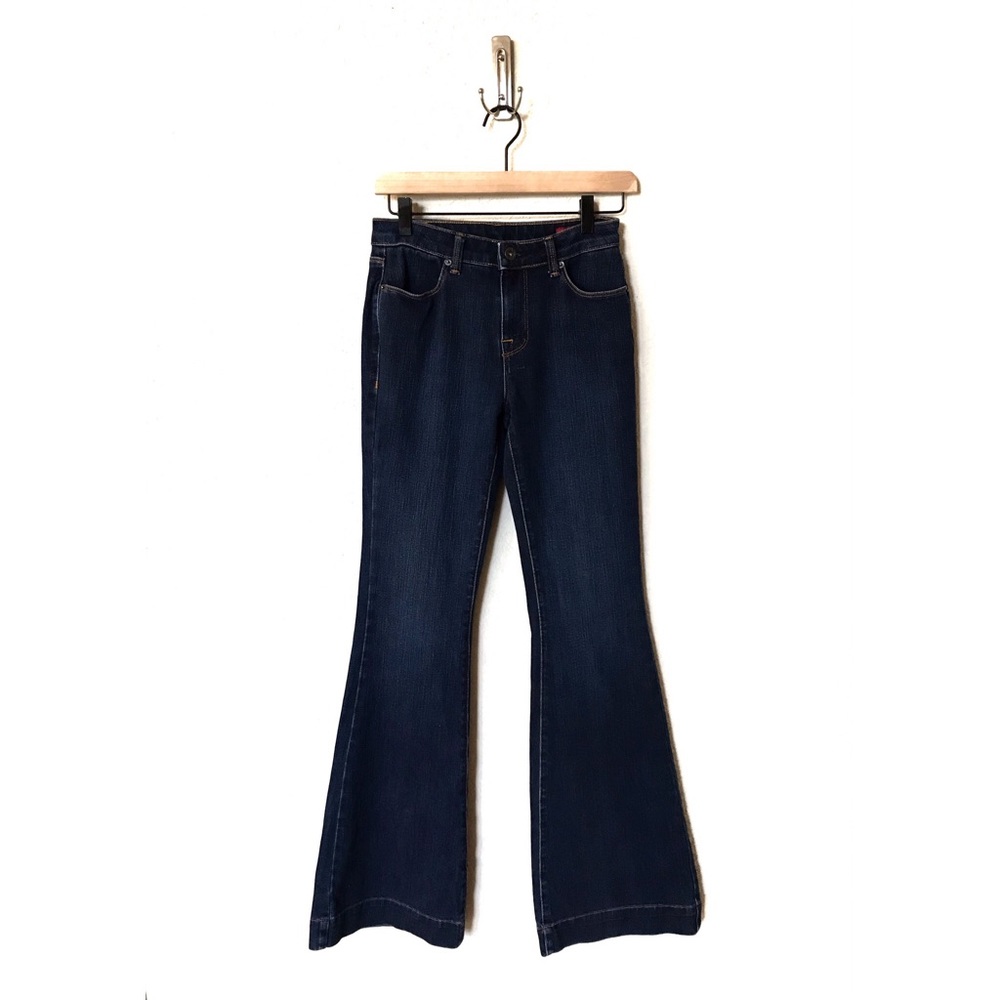 Express X2 Dark Wash Denim Flare Jeans
